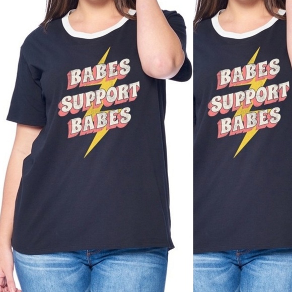 Sweetbb Tops - Last 3!  Plus Babe Support Babes Graphic Tee